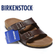 Load image into Gallery viewer, Original Birkenstock Men Summer Slippers Soft Shoes Men Leather Beach Slippers 802 Cork Sandals Brkenstock Arizona Boston
